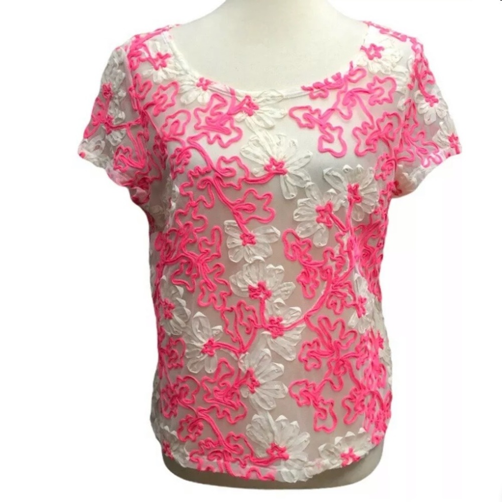Anthropologie Meadow Rue Cherry Blossom Ribbon Top